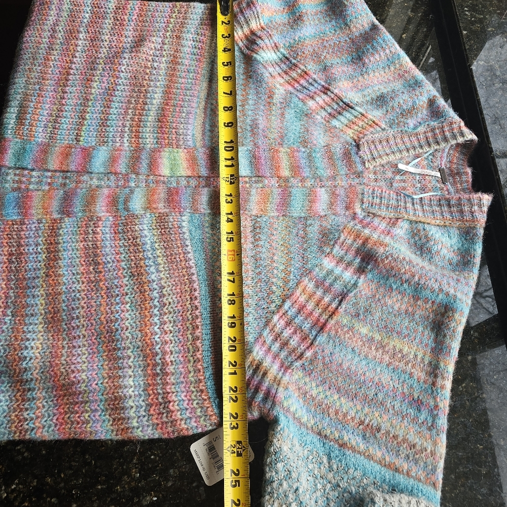 Free People Sedona Cardi in Blue Rainbow Combo Sz S - Picture 8 of 10